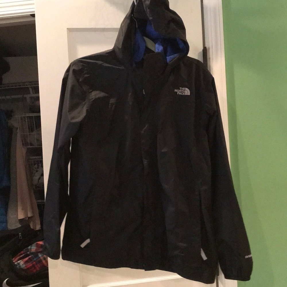 Black rain jacket with blue interior!